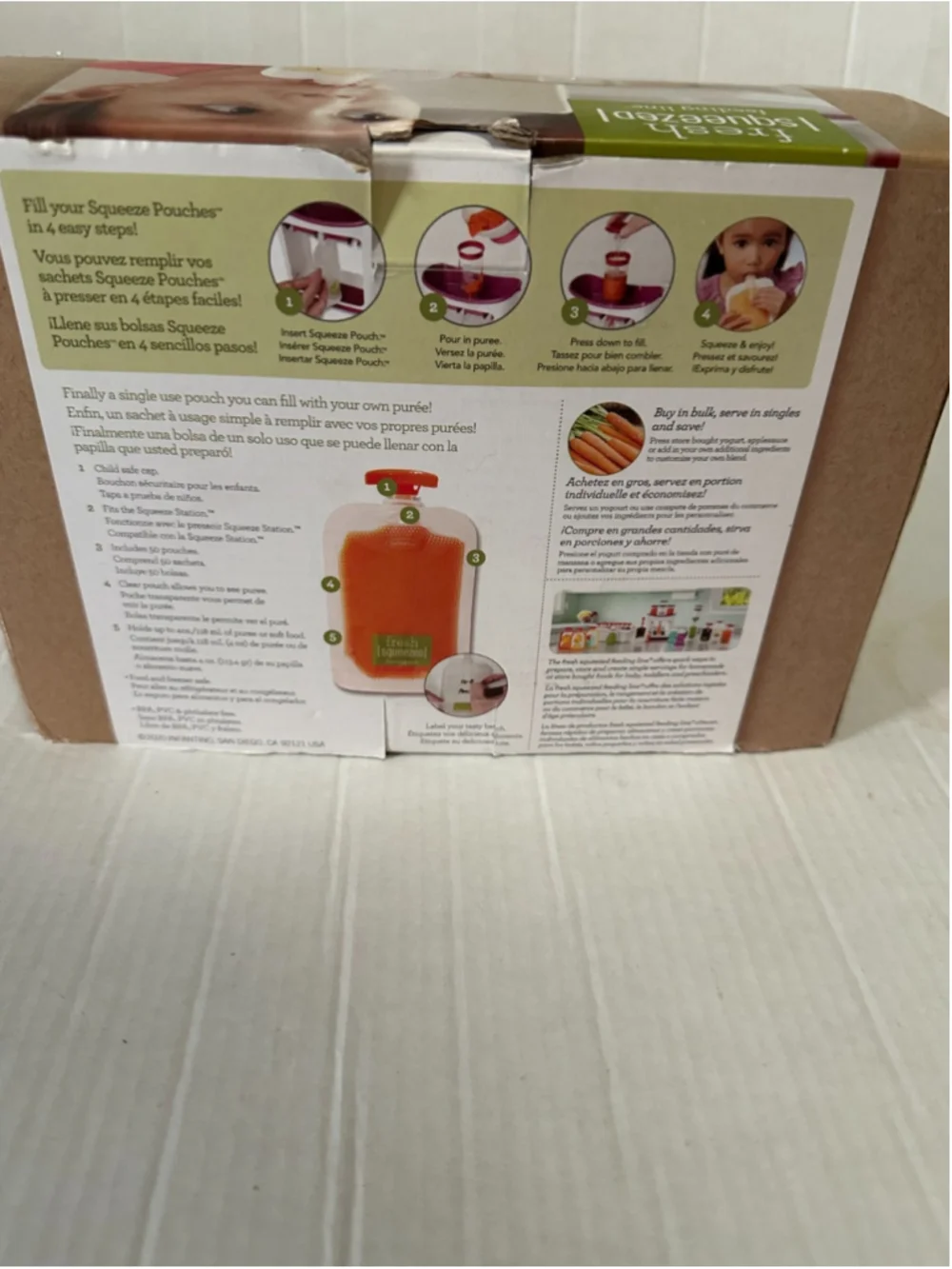4 Oz Baby Food Squeeze Pouches - 50 Pack BPA-Free & Freezer Safe for Freshness